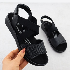 Women's comfortable sandals for Velcro Black Jezzi 24142 1 Women's comfortable sandals for Velcro Black Jezzi 24142 1
