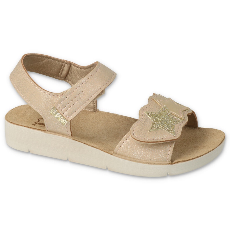 Befado children's sandals 068Y004 gold with zircons golden 1