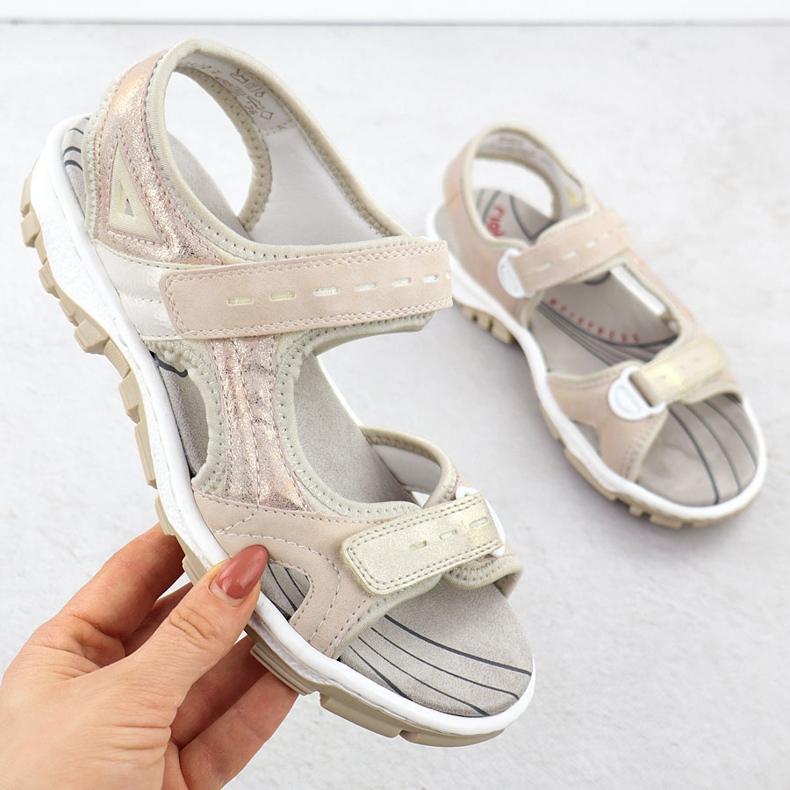 Women's sports sandals with pink powder rieker 68866-31 1 Women's sports sandals with pink powder rieker 68866-31 1