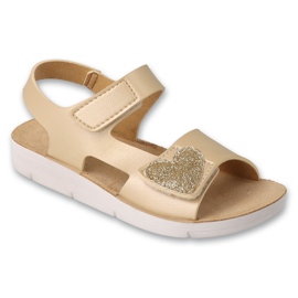 Befado children's sandals 068Y008 gold glitter heart golden 1
