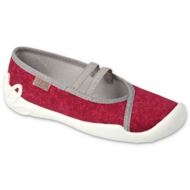 Befado children's slippers 116y306 burgundy/gray red 1