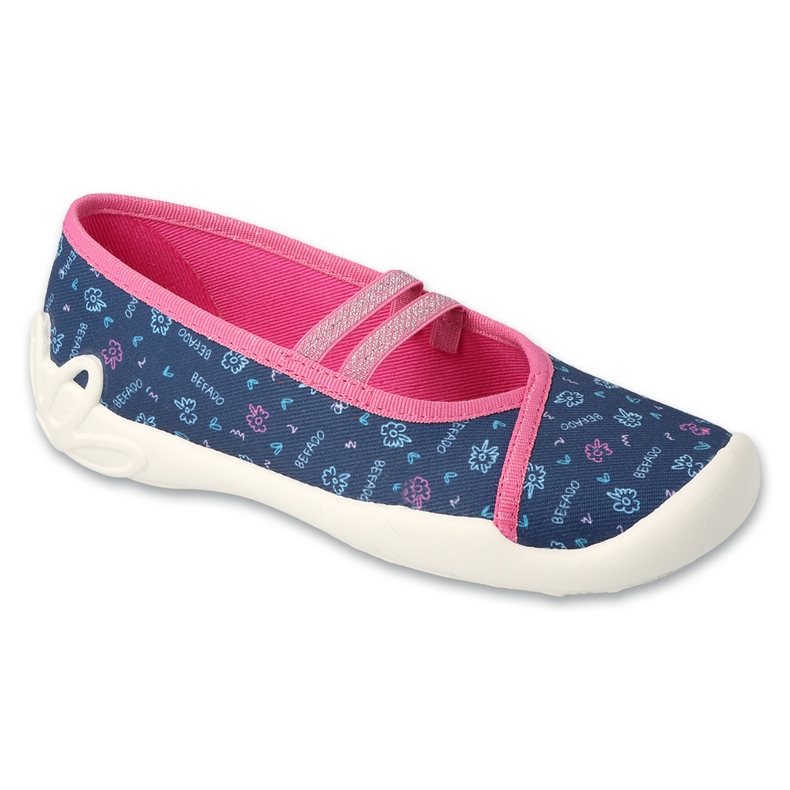 Befado children's ballerinas 116y320 navy blue with patterns 1