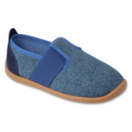 Befado children's slippers with leather insert 901X015 navy blue 1 Befado children's slippers with leather insert 901X015 navy blue 1