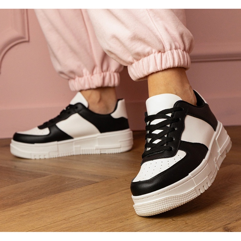 Black sports sneakers on platfotm 1 Black sports sneakers on platfotm 1