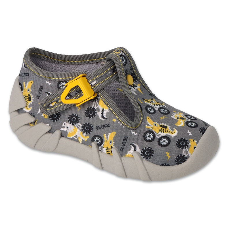 Befado children's slippers with a clasp 110P486, gray grey 1