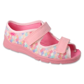Befado children's sandals with velcro 969Y169 pink 1