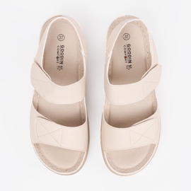 Goodin Light beige women's Velcro sandals 2