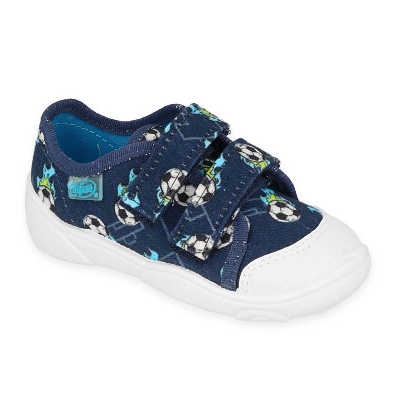 Befado children's slippers with velcro and balls 907P154, navy blue 1 Befado children's slippers with velcro and balls 907P154, navy blue 1