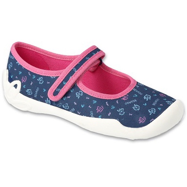 Befado children's slippers with Velcro 114X517 navy blue and pink 1 Befado children's slippers with Velcro 114X517 navy blue and pink 1
