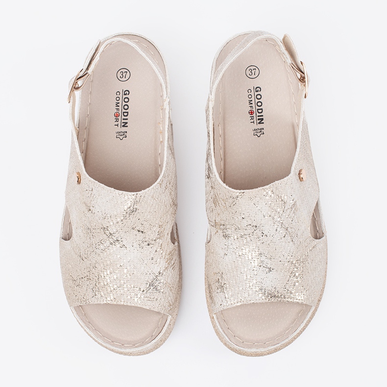 Goodin Flat sandals with taupe buckle beige 1 Goodin Flat sandals with taupe buckle beige 1