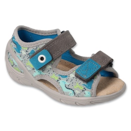 Befado children's sandals with leather insert 065P164 gray grey 1