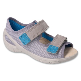 Befado children's sandals with leather insert 065X180 gray grey 1