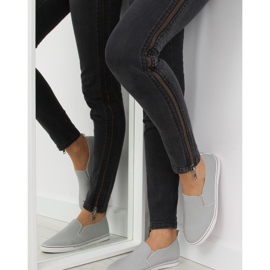 Gray xl08p Gray grain slip-on sneakers grey 2