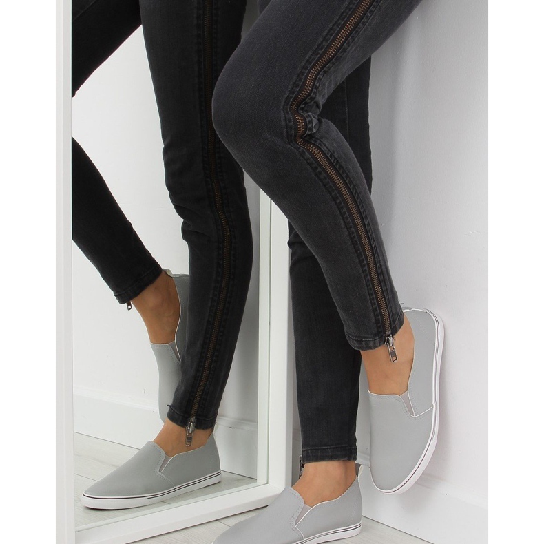 Gray xl08p Gray grain slip-on sneakers grey 2