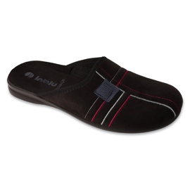 Inblu men's slippers with geometric pattern 155M026 black 1