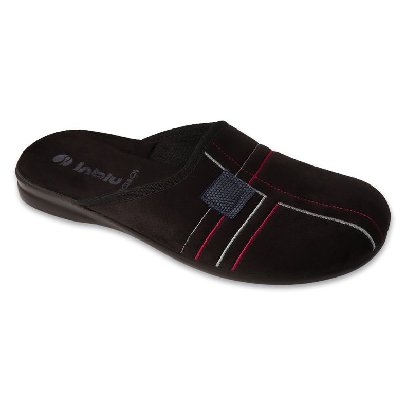 Inblu men's slippers with geometric pattern 155M026 black 1