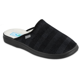Befado Dr.orto Men's slippers in the checkered 132m016 blue 1
