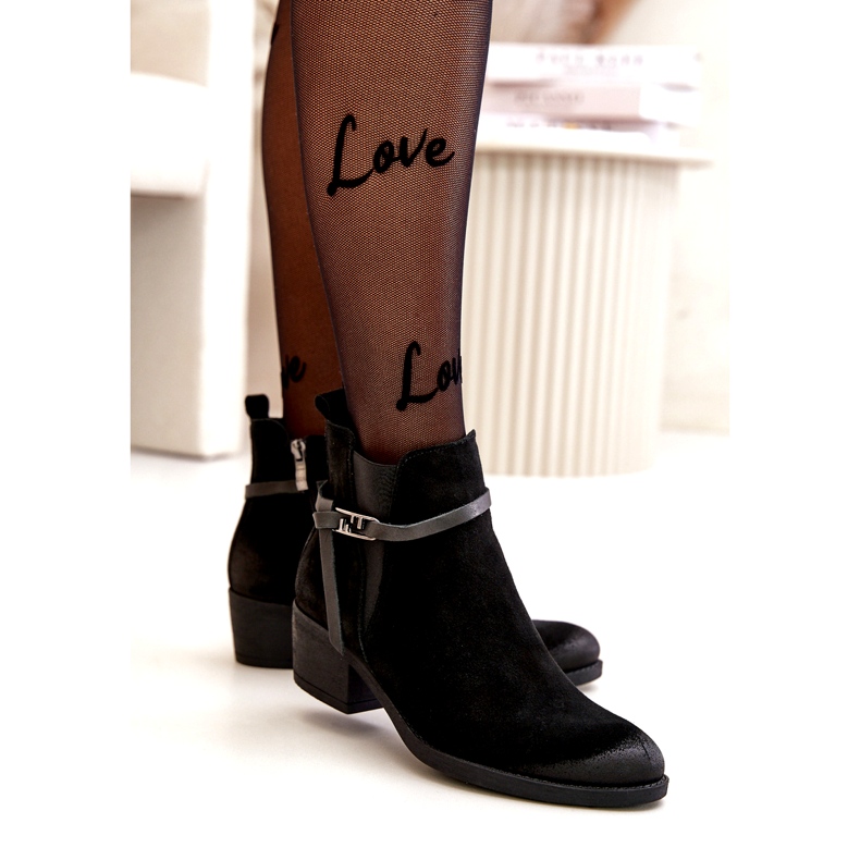 Zazoo 60478 suede high heels insulated black zipper 3 Zazoo 60478 suede high heels insulated black zipper 3