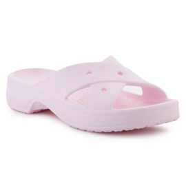 Crocs Classic Womens Cross Strap flip flops 210840-6zw pink 1