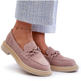 S.Barski Women's Suede Moccasins On a Flat Heel With Decoration D&A TW101 Dirty Pink 3 S.Barski Women's Suede Moccasins On a Flat Heel With Decoration D&A TW101 Dirty Pink 3