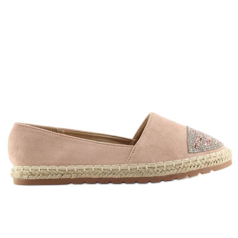 Pink espadrilles for women H8-102 champagne 1