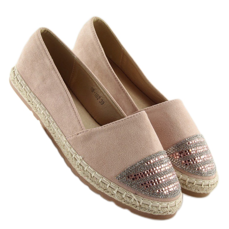 Pink espadrilles for women H8-102 champagne 2