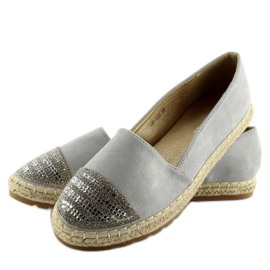 Gray espadrilles for women H8-102 silver grey 1