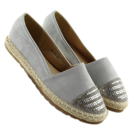 Gray espadrilles for women H8-102 silver grey 2