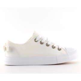 Women's white sneakers with a bow 8935 White 1