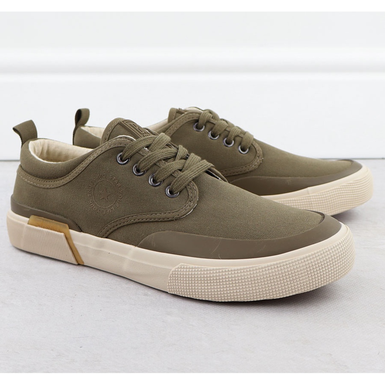 Men's textile sneakers khaki big star rr174064 green 1 Men's textile sneakers khaki big star rr174064 green 1
