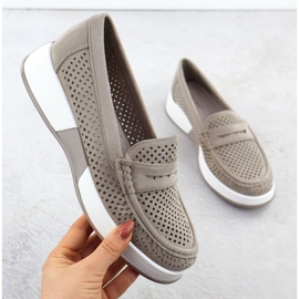 Women's openwork shoes on the Sergio Leone 095H gray platform grey 1