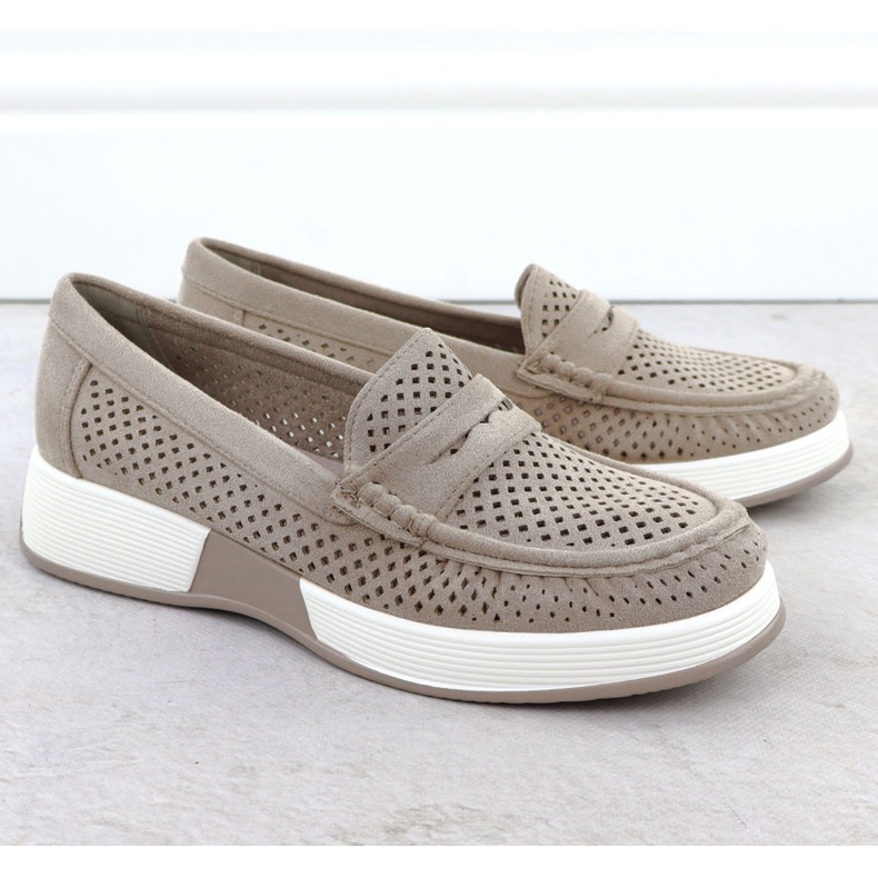 Women's openwork shoes on the Sergio Leone 095H gray platform grey 2