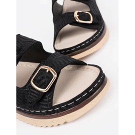 Goodin Black sandals with golden elements 1 Goodin Black sandals with golden elements 1