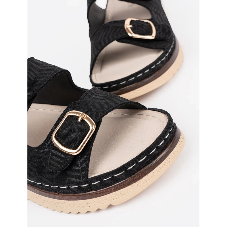 Goodin Black sandals with golden elements 1 Goodin Black sandals with golden elements 1