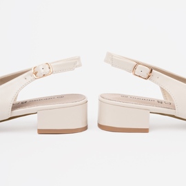 Light -bearing elegant low -heeled goodin sandals beige 1 Light -bearing elegant low -heeled goodin sandals beige 1