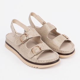 Goodin Beige sandals with golden elements 1 Goodin Beige sandals with golden elements 1