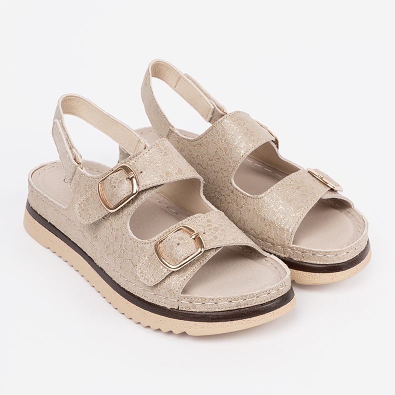 Goodin Beige sandals with golden elements 1 Goodin Beige sandals with golden elements 1