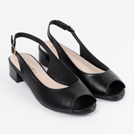 Goodin Black elegant low-heeled sandals 1 Goodin Black elegant low-heeled sandals 1