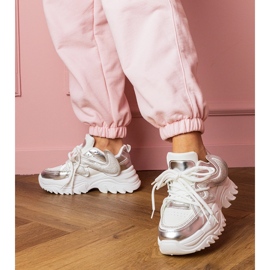 White sneakers on a massive sole with zircons 2 White sneakers on a massive sole with zircons 2