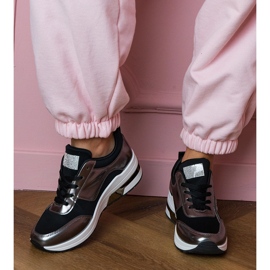 Black sneakers with zircons and a metallic insertion 1