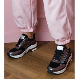 Black sneakers with zircons and a metallic insertion 2