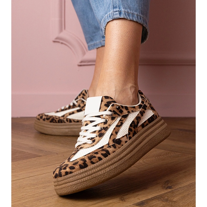 Leopard sneakers sneakers on a thick sole brown 1 Leopard sneakers sneakers on a thick sole brown 1