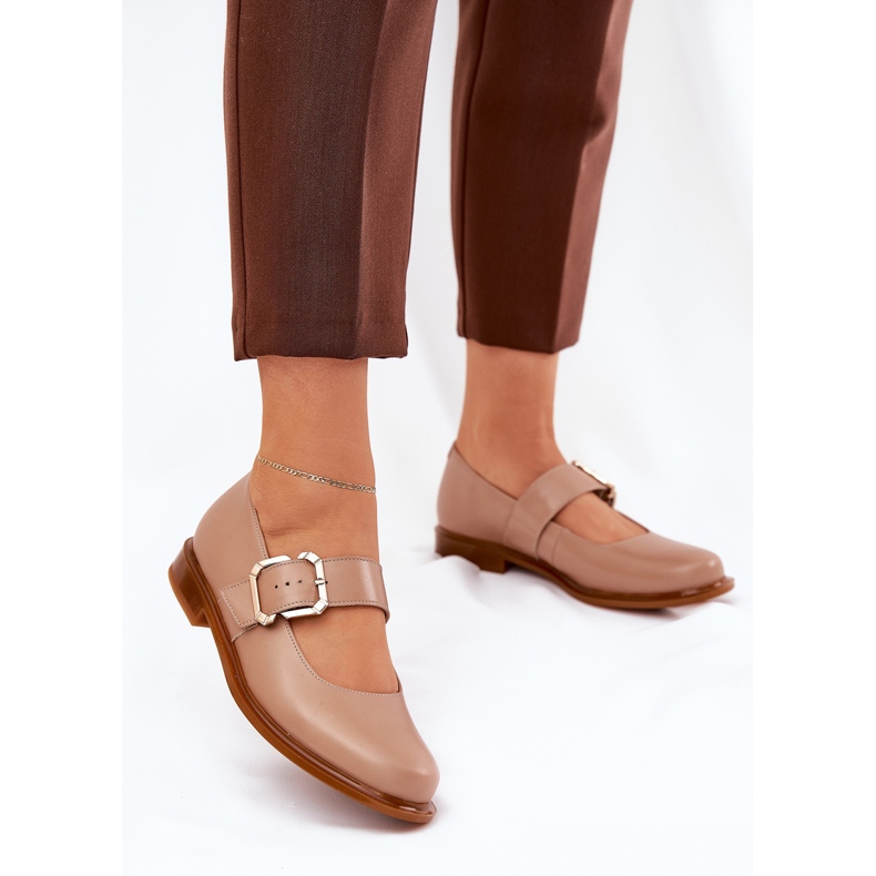 Women's leather shoes with Laura Messi 2980 Black Black Shock beige 2