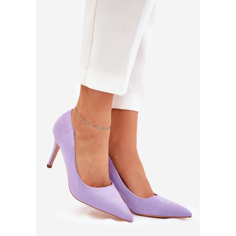 Eco suede pins purple 1