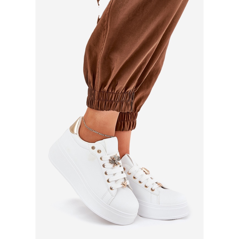 Women's sneakers on the platform with white pins 1