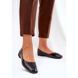 Painted elegant women's ballerinas with a decorative Vinceza 17377 Black detail 2 Painted elegant women's ballerinas with a decorative Vinceza 17377 Black detail 2