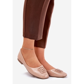 Painted elegant women's ballerinas with a decorative Vinceza 17377 beige detail 1