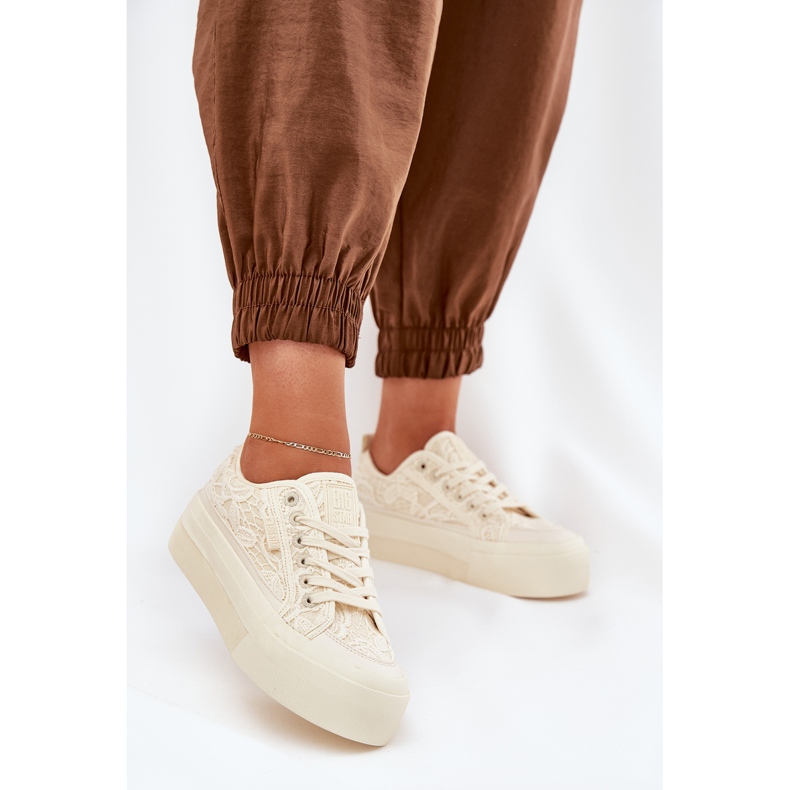 Big star rr274746 women's lace sneakers beige 2 Big star rr274746 women's lace sneakers beige 2