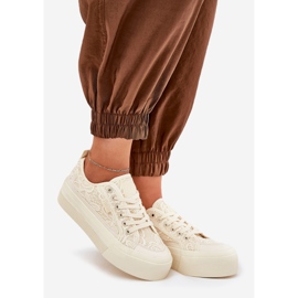 Big star rr274746 women's lace sneakers beige 1 Big star rr274746 women's lace sneakers beige 1