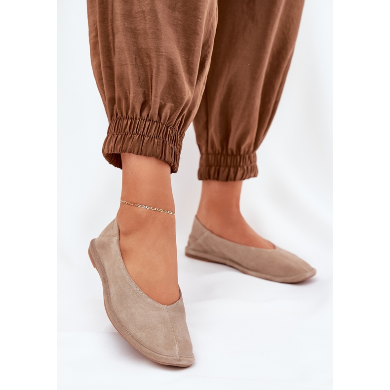 Women's suede ballerinas big star rr274082 beige 2 Women's suede ballerinas big star rr274082 beige 2